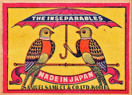 The inseparables, Japanese matchbox, circa 1900